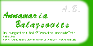 annamaria balazsovits business card